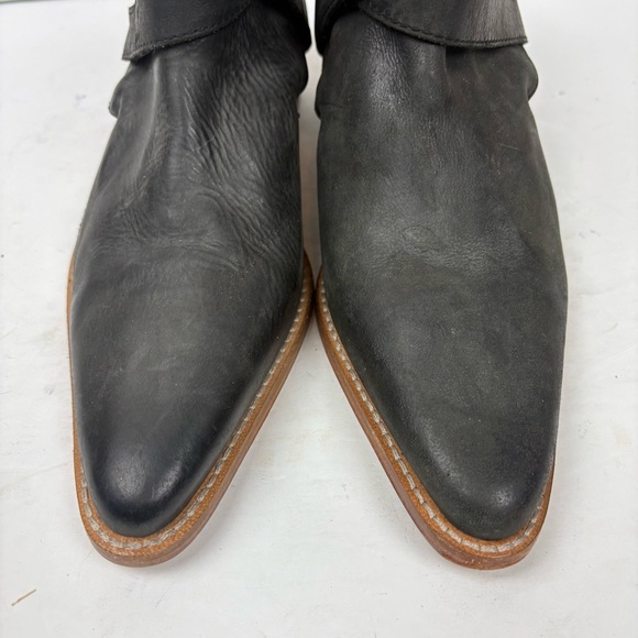NWT Free People Black Looped Ankle Boot Strappy Pointed Toe Womens size 38.5 8.5 - Picture 4 of 11